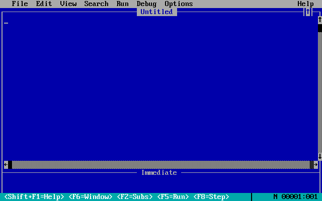 QBasic IDE on MS-DOS